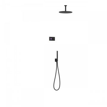 Elektroniczny podtynkowy zestaw prysznicowy Tres Shower Technology czarny mat/czarny 09288567NM