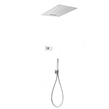 Elektroniczny podtynkowy zestaw prysznicowy z chromoterapią Tres Shower Technology chrom/biały 09286302