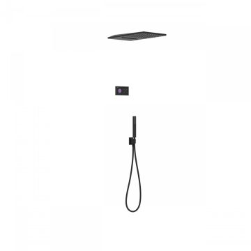 Elektroniczny podtynkowy zestaw prysznicowy Tres Shower Technology czarny mat/czarny 09288308NM