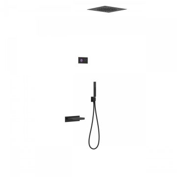 Elektroniczny podtynkowy zestaw nawannowy Tres Shower Technology czarny mat/czarny 09288315NM