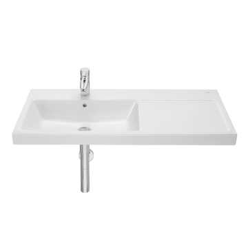 Umywalka ścienna asymetryczna lewa 100x46 cm Roca Gap biała A3270MB000
