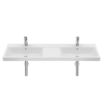 Umywalka ścienna podwójna 140x46 cm Roca Gap biała A3270MU000