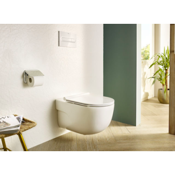 Miska WC Rimless z deską wolnoopadającą slim Roca Meridian biała A34H240000