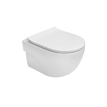 Miska WC podwieszana Rimless z deską wolnoopadającą slim Roca Meridian compacto biała A34H242000