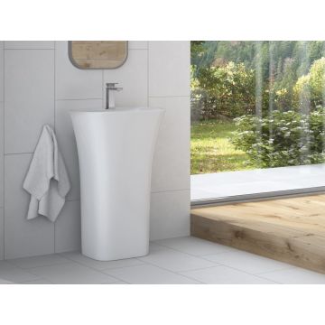 Umywalka wolnostojąca Besco Assos S- Line 40x50x85cm biała UMD-AP-WO