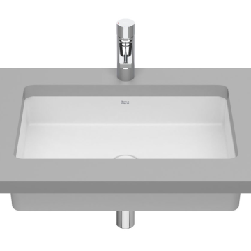 Umywalka podblatowa 54x32 cm Roca Inspira Square bez otw. biały mat A327535620