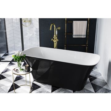 Wanna wolnostojąca Besco Assos S-Line B&w 160x70cm black&white WMD-160-ALW