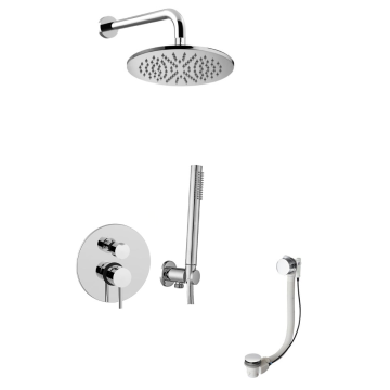 Zestaw wannowy podtynkowy z deszczownicą 225 mm Paffoni Light chrom LIG019ZWSCSU3ACR