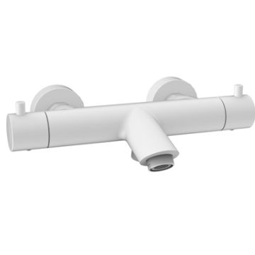 Bateria wannowa ścienna termostatyczna korpus Paffoni Light biały mat LIQ022BO