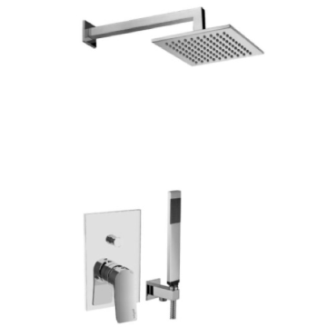 Zestaw natryskowy podtynkowy 200x200 mm Paffoni Tilt stal szczotkowana TI015ZSC3AST