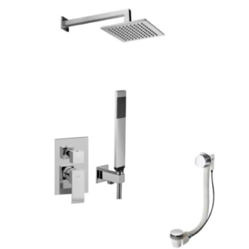 Zestaw wannowy podtynkowy 40 cm/30x30 cm slim Paffoni Elle chrom EL019ZWSCSU3BCR