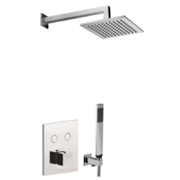 Zestaw natryskowy podtynkowy z termostatem 40 cm/30x30 cm slim Paffoni Elle chrom CPT518ZSC3BCR