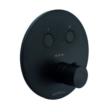 Bateria podtynkowa termostatyczna 2-drożna z CPBOX Paffoni Light czarny mat CPT018NO