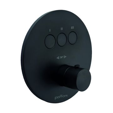 Bateria podtynkowa termostatyczna 3-drożna z CPBOX Paffoni Light czarny mat CPT019NO