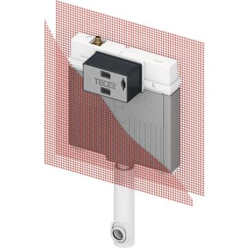Stelaż WC TECEbox spłuczka Octa II 8 cm, do montażu ceramiki stojacej WC, z siatką zbrojeniową wysokość 1075 mm 9370500