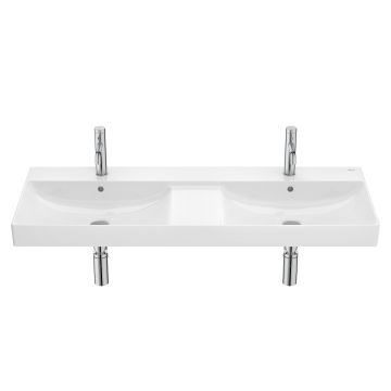 Umywalka ścienna podwójna 120x46x16 cm Roca Ona supraglaze A32768BS00