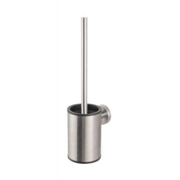 Szczotka WC niska wisząca stal szczotkowana wkład z tworzywa 9 cm x 11,5 cm x 36 cm Stella Classic 07.433-SB
