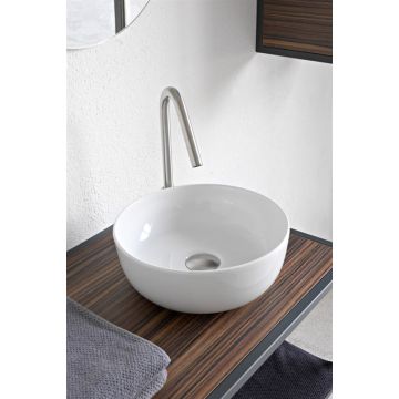 Umywalka nablatowa 39 cm Scarabeo Glam bez otw. biała 1807