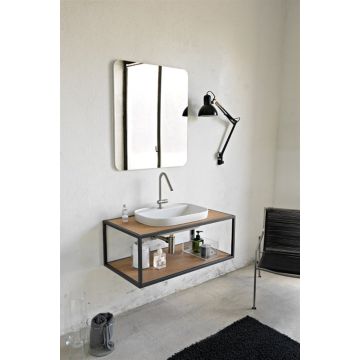 Umywalka wpuszczana w blat 56x39 cm Scarabeo Glam z otw. biała 1810