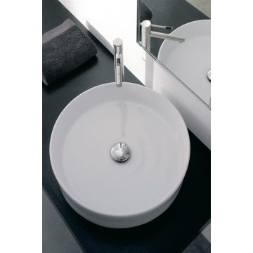 Umywalka nablatowa 45 cm Scarabeo Thin-Line bez otw. biała 8029