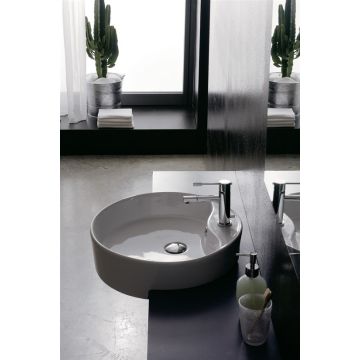 Umywalka półblatowa 46 cm Scarabeo Thin-Line z otw. biała 8029/D