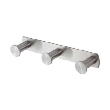 Listwa szeroka 3 haczyki stal szczotkowana 19 cm x 4 cm x 3 cm Stella Dodatki 18.043-SB