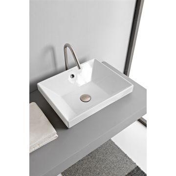 Umywalka wpuszczana w blat 45x36 cm Scarabeo Teorema 2.0 bez otw. biała 5130