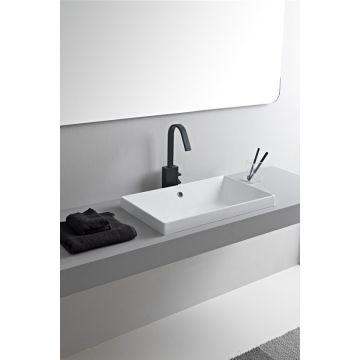 Umywalka wpuszczana w blat 60x36 cm Scarabeo Teorema 2.0 bez otw. ardesia 513149
