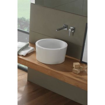 Umywalka nablatowa 35 cm Scarabeo Bucket bez otw. biała 8808