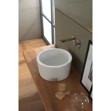 Umywalka nablatowa 42 cm Scarabeo Bucket bez otw. biała 8807