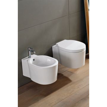 Bidet podwieszany 53,5x36 cm Scarabeo Bucket biały 8813