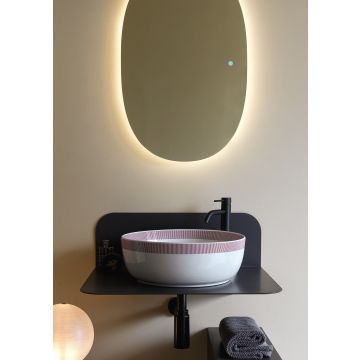 Umywalka nablatowa 33 cm Scarabeo Glam bez otw. biała/czarna 1808RRNR