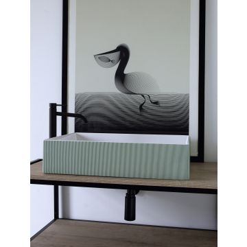 Umywalka nablatowa 60x40 cm Scarabeo Teorema 2.0 bez otw. biały/neutralny 5101RENT