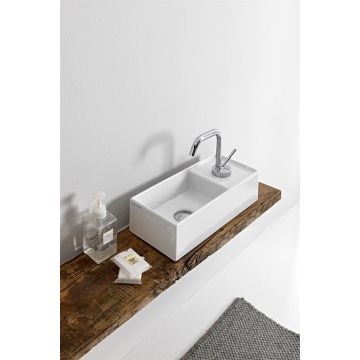 Umywalka nablatowa 41x39 cm Scarabeo Teorema 2.0 z otw. biała/różowa 5129SER