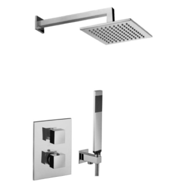 Zestaw natryskowy podtynkowy termostat 40/25x25 cm Paffoni Level chrom LEQ518ZSC3FCR