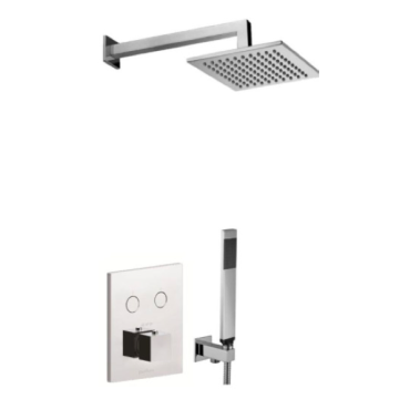 Zestaw natryskowy podtynkowy 30x30 cm termostat Paffoni Ringo chrom CPT518ZSC3ECR
