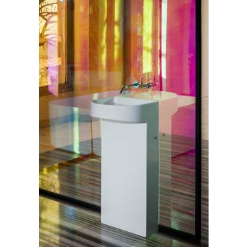 Monolityczna umywalka przyścienna Laufen Sonar 410x380x900 mm biała LCC H8113414001121