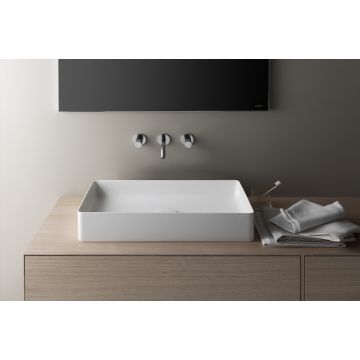 Umywalka nablatowa Laufen Living Square 600x340 mm bez otw. biała LCC H8114344001121