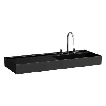 Umywalka ścienna Laufen Kartell 1200x460 mm blat po lewej z otw. czarny połysk H8133330201111