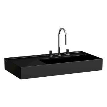 Umywalka ścienna Laufen Kartell 900x460 mm blat po lewej bez otw. czarny mat H8103397161121