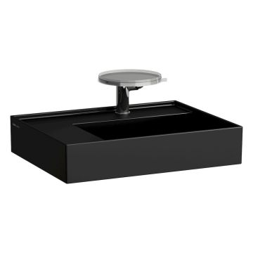 Umywalka ścienna Laufen Kartell 600x460 mm blat po lewej z otw. czarny mat H8103357161111