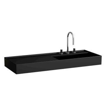 Umywalka ścienna Laufen Kartell 1200x460 mm blat po lewej z 3 otw. czarny mat H8133337161581