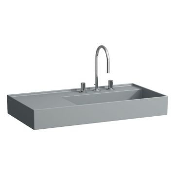 Umywalka ścienna Laufen Kartell 900x460 mm blat po lewej z 3 otw. grafit mat H8103397581581