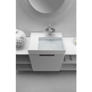 Umywalka ścienna Laufen Kartell 600x460 mm blat po lewej bez otw. grafit mat H8103357581121