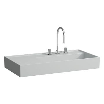 Umywalka ścienna Laufen Kartell 900x460 mm blat po lewej z 3 otw. szary mat H8103397591581