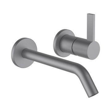 Bateria ścienna dwuotworowa Laufen Kartell stal szczotkowana H3113360901201