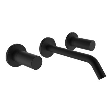 Bateria umywalkowa dwuuchwytowa ścienna Laufen Kartell czarny mat H3123360811201
