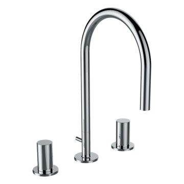 Bateria umywalkowa dwuuchwytowa trójotworowa Laufen Kartell chrom H3123330042201