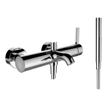 Bateria wannowa-natryskowa ścienna z zestawem prysznicowym Laufen Kartell chrom H3213370041411