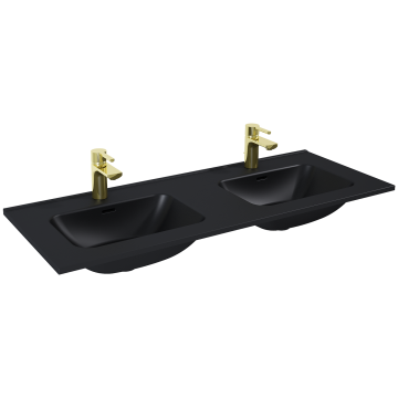Umywalka meblowa 121x1,8x46 cm Elita Skappa 120 duo z 2 otw. czarny mat RE041203067160
